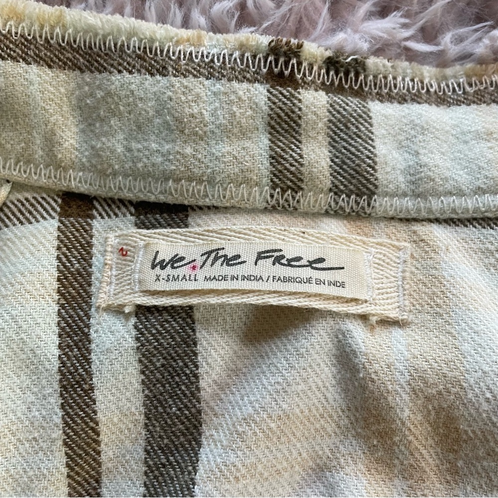 FP Oversized Button Down Plaid Flannel - image 3